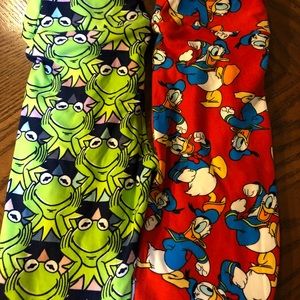 Kids s/m Lularoe leggings Kermit and Donald